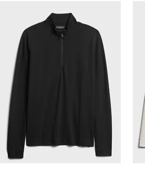 Banana Republic Core Temp Half Zip Mesh T-Shirt - Picture 2 of 6